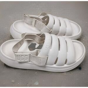 Ugg Sport Yeah Women's White Rubber Slingback Sandal Shoe Size 10